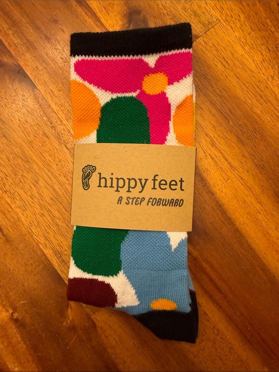 Hippy Feet Other - Men's Colorful Floral Crew Socks - Multicolor